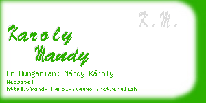 karoly mandy business card
