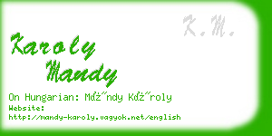 karoly mandy business card